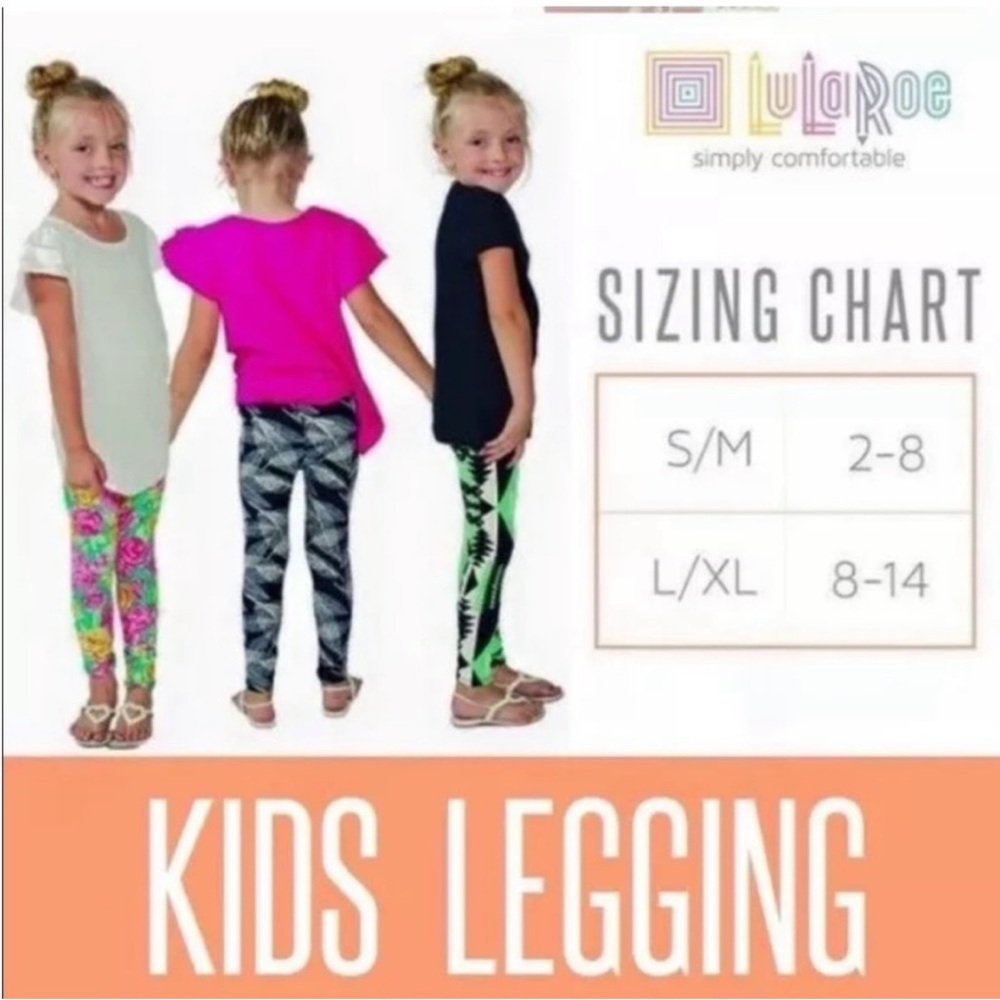 $15 Lularoe kids s/m leggings lot teal green solid today - Picture 3 of 3